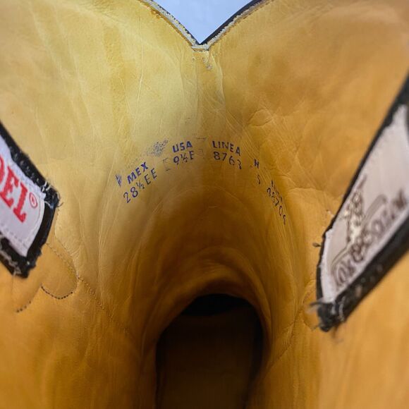 Mens Vintage Cowboy Boots Rudel Made In Mexico 9.5E Alligator Western Boot Black - Picture 6 of 10